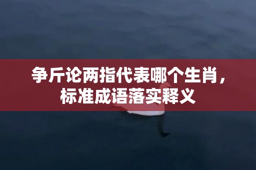 争斤论两指代表哪个生肖，标准成语落实释义