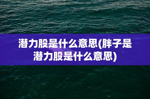 潜力股是什么意思(胖子是潜力股是什么意思)
