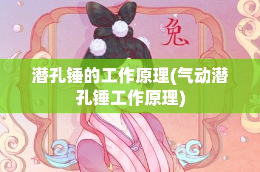 潜孔锤的工作原理(气动潜孔锤工作原理)