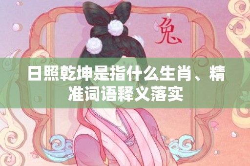 日照乾坤是指什么生肖、精准词语释义落实