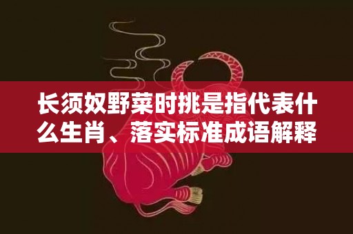 长须奴野菜时挑是指代表什么生肖、落实标准成语解释