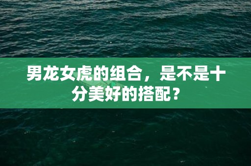 男龙女虎的组合，是不是十分美好的搭配？
