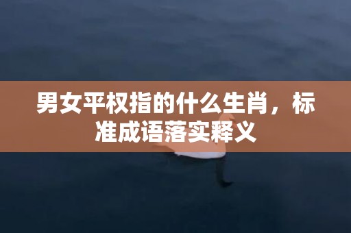 男女平权指的什么生肖，标准成语落实释义