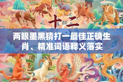 两眼墨黑猜打一最佳正确生肖、精准词语释义落实