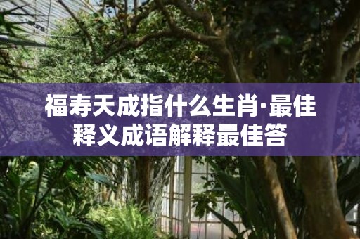 福寿天成指什么生肖·最佳释义成语解释最佳答