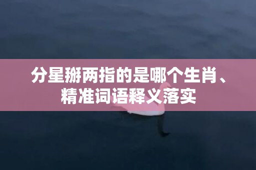 分星掰两指的是哪个生肖、精准词语释义落实
