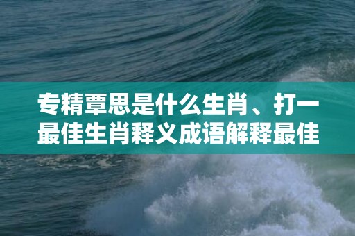 专精覃思是什么生肖、打一最佳生肖释义成语解释最佳答