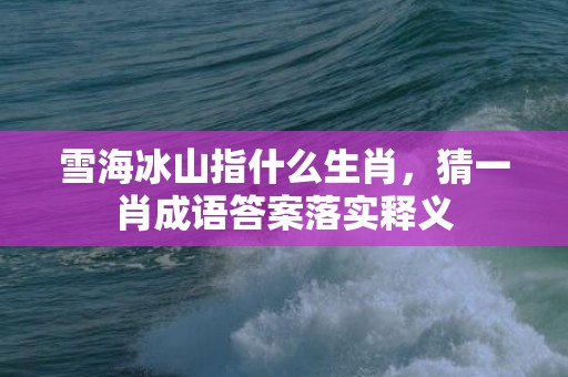 雪海冰山指什么生肖，猜一肖成语答案落实释义