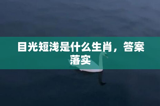 目光短浅是什么生肖，答案落实