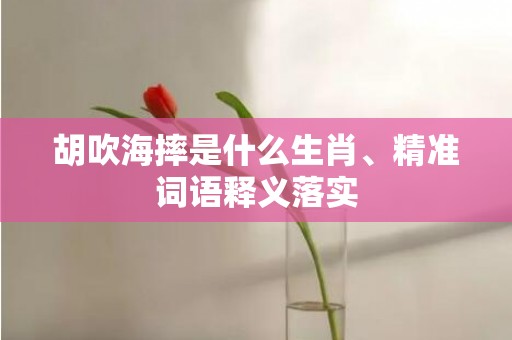 胡吹海摔是什么生肖、精准词语释义落实
