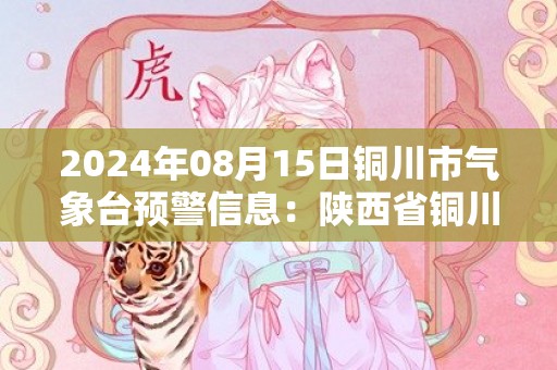 2024年08月15日铜川市气象台预警信息：陕西省铜川市发布雷雨大风黄色预警