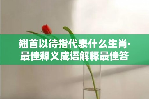 翘首以待指代表什么生肖·最佳释义成语解释最佳答