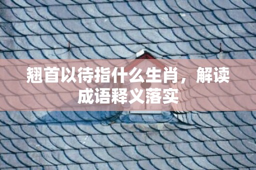翘首以待指什么生肖，解读成语释义落实