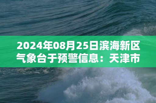 2024年08月25日滨海新区气象台于预警信息：天津市滨海新区更新暴雨黄色预警