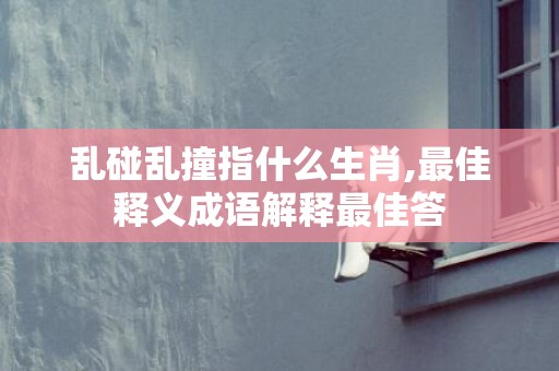 乱碰乱撞指什么生肖,最佳释义成语解释最佳答