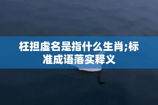 枉担虚名是指什么生肖;标准成语落实释义