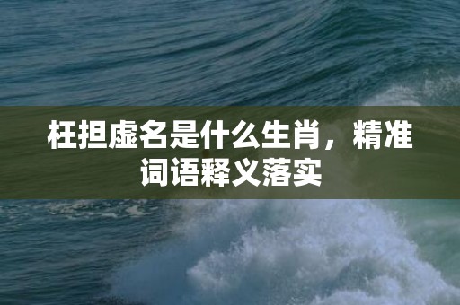 枉担虚名是什么生肖，精准词语释义落实