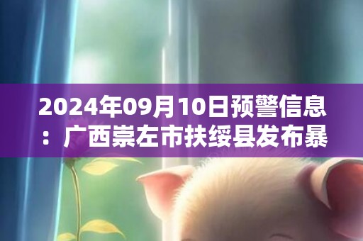 2024年09月10日预警信息：广西崇左市扶绥县发布暴雨橙色预警