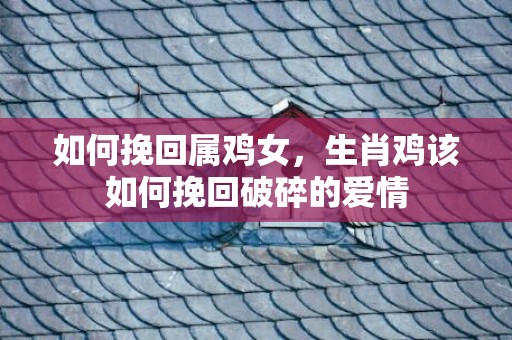 如何挽回属鸡女，生肖鸡该如何挽回破碎的爱情