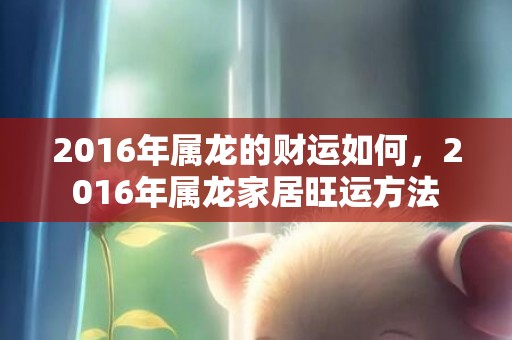 2016年属龙的财运如何，2016年属龙家居旺运方法