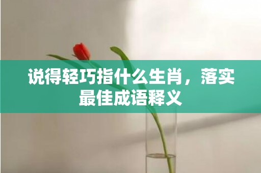 说得轻巧指什么生肖，落实最佳成语释义