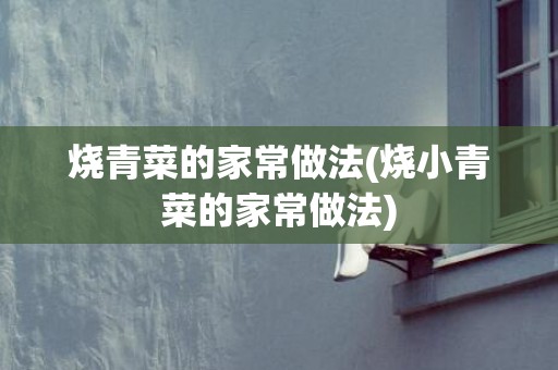 烧青菜的家常做法(烧小青菜的家常做法)