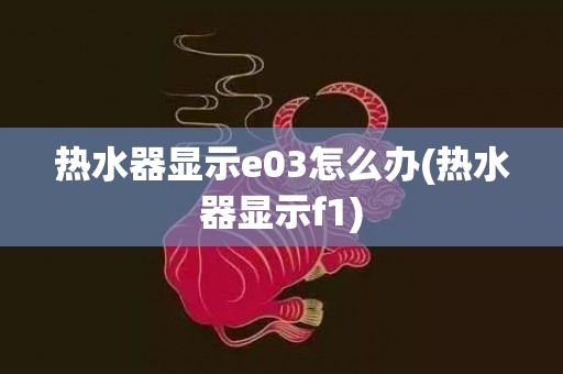 热水器显示e03怎么办(热水器显示f1)