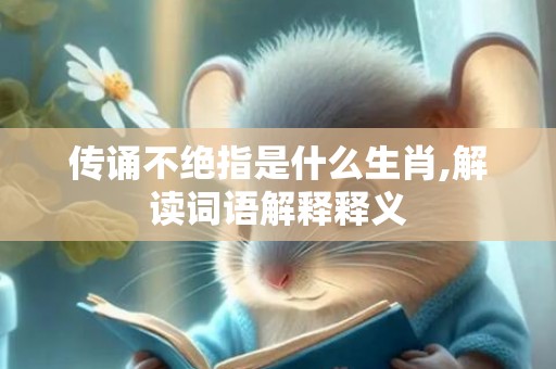 传诵不绝指是什么生肖,解读词语解释释义