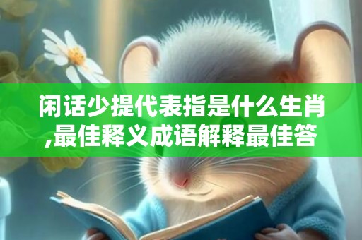 闲话少提代表指是什么生肖,最佳释义成语解释最佳答
