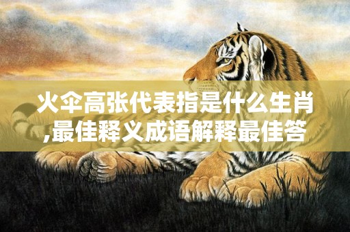 火伞高张代表指是什么生肖,最佳释义成语解释最佳答