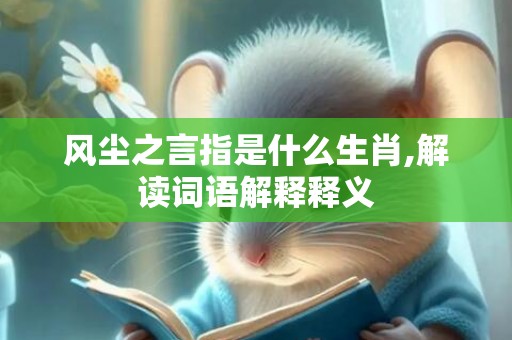 风尘之言指是什么生肖,解读词语解释释义