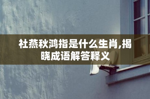 社燕秋鸿指是什么生肖,揭晓成语解答释义