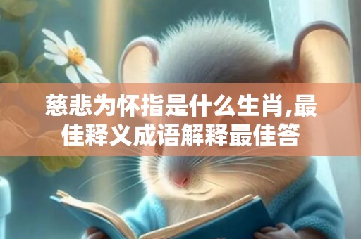 慈悲为怀指是什么生肖,最佳释义成语解释最佳答