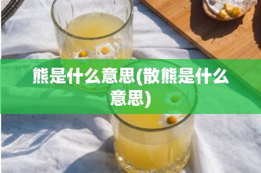 熊是什么意思(散熊是什么意思)