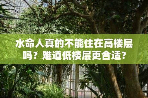 水命人真的不能住在高楼层吗？难道低楼层更合适？