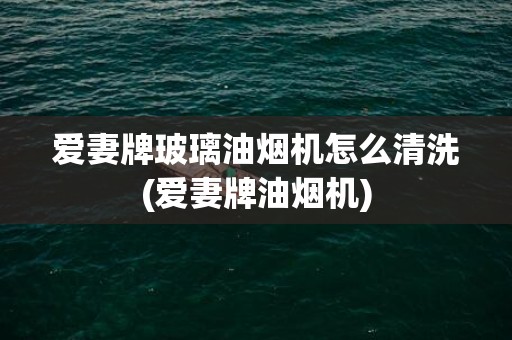 爱妻牌玻璃油烟机怎么清洗(爱妻牌油烟机)