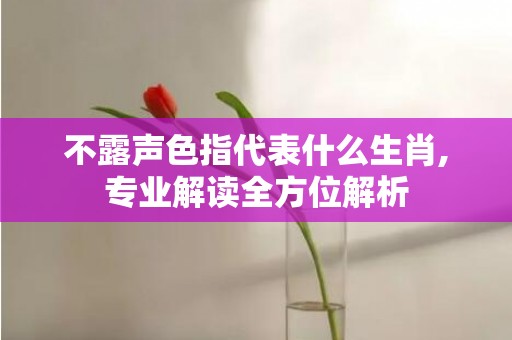 不露声色指代表什么生肖,专业解读全方位解析