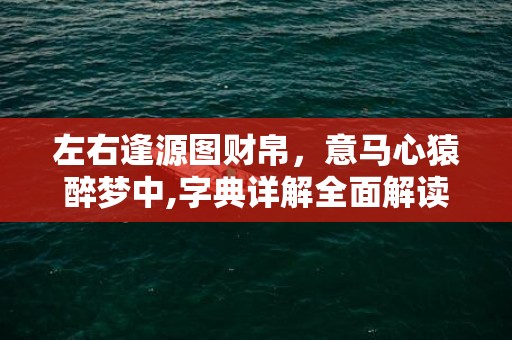 左右逢源图财帛，意马心猿醉梦中,字典详解全面解读