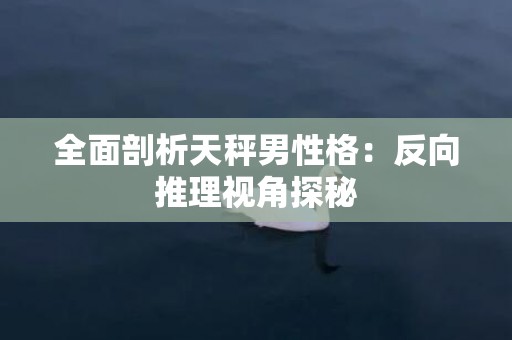 全面剖析天秤男性格：反向推理视角探秘