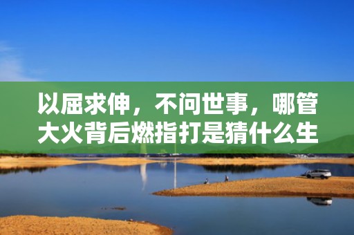 以屈求伸，不问世事，哪管大火背后燃指打是猜什么生肖,释义揭晓最准答案