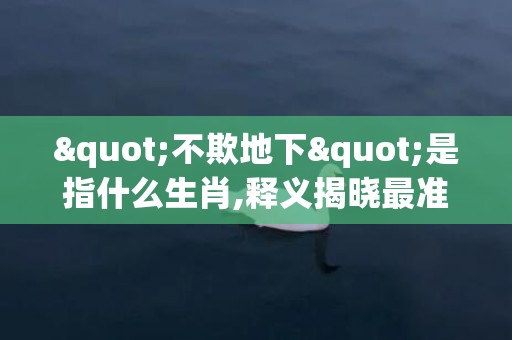 "不欺地下"是指什么生肖,释义揭晓最准答案