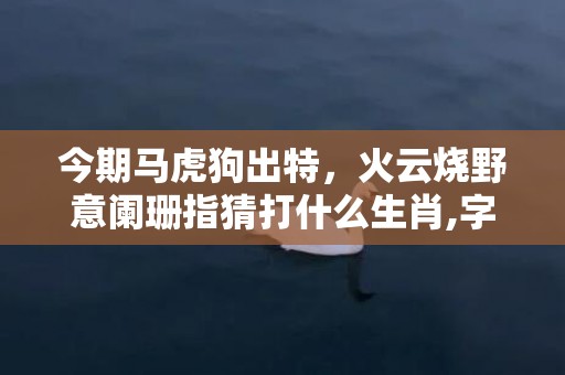 今期马虎狗出特，火云烧野意阑珊指猜打什么生肖,字典详解全面解读