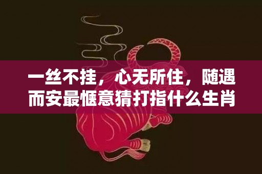 一丝不挂，心无所住，随遇而安最惬意猜打指什么生肖,释义揭晓最准答案