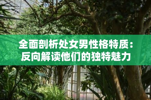 全面剖析处女男性格特质：反向解读他们的独特魅力
