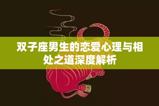 双子座男生的恋爱心理与相处之道深度解析