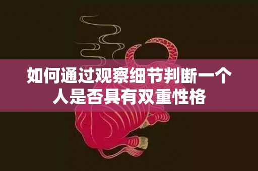 如何通过观察细节判断一个人是否具有双重性格