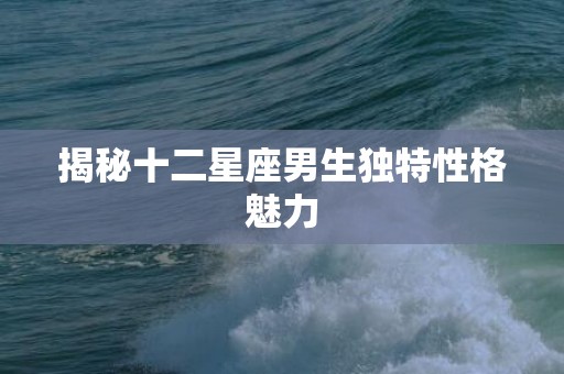 揭秘十二星座男生独特性格魅力