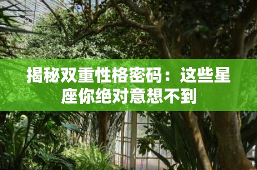 揭秘双重性格密码：这些星座你绝对意想不到