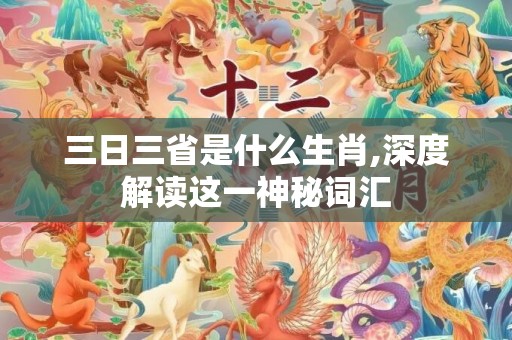三日三省是什么生肖,深度解读这一神秘词汇