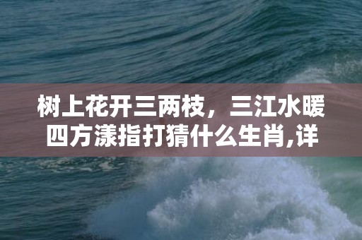 树上花开三两枝，三江水暖四方漾指打猜什么生肖,详细解析告诉你答案
